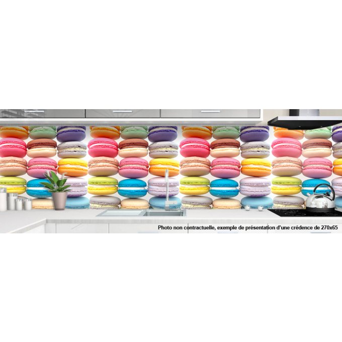 credence cuisine colorée motif macaron